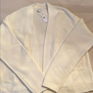 Banana Republic Cream Women's Cotton Cardigan Size L - Runs Big